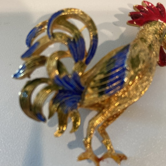 Rooster Brooch Pin Robert Mandel Gold Tone Highly Collectible - Picture 5 of 5